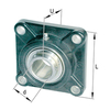 Flanged bearing unit square Eccentric Locking Collar PCJ20-XL-N-FA125